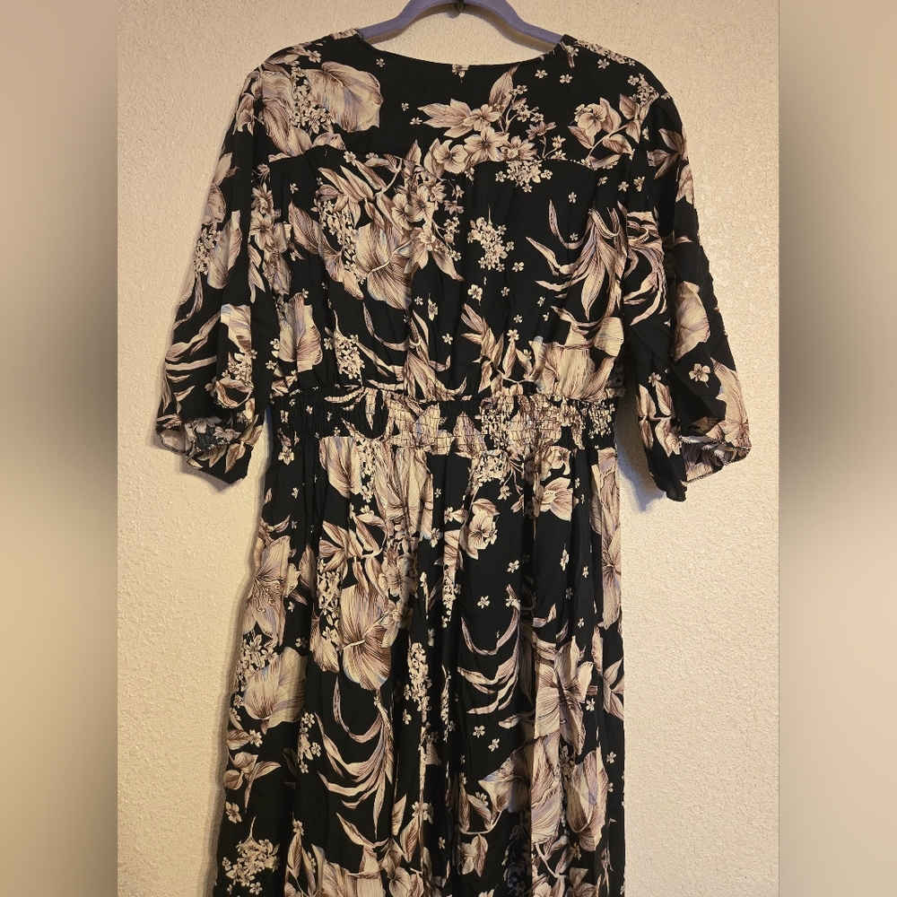 NWT Haute Edition Dress Floral Women's Size 2X Color Black/Bronw - Picture 9 of 12